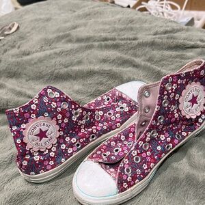 Converse Kids' Chuck Taylor Floral High-Tops - Pink and White